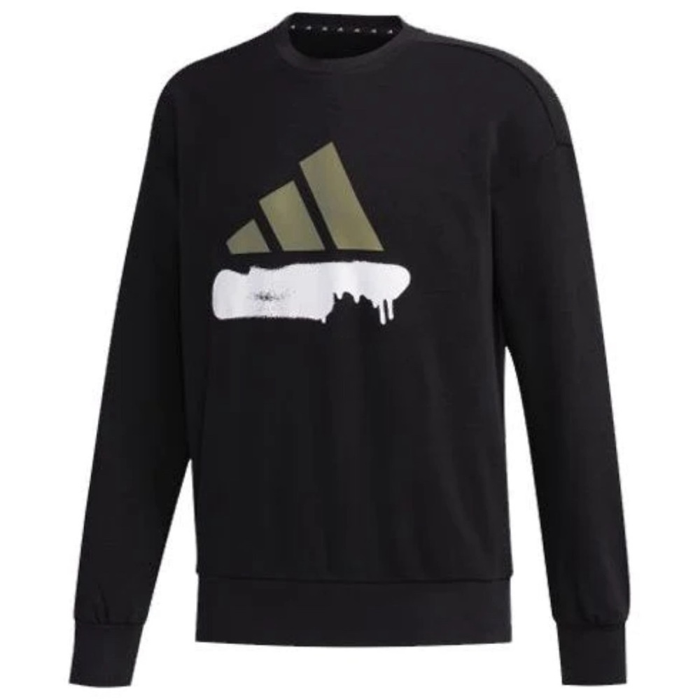 Adidas Men's 02 Swt Bos Sports Athletic Black Pullover Sweatshirt Sz XL